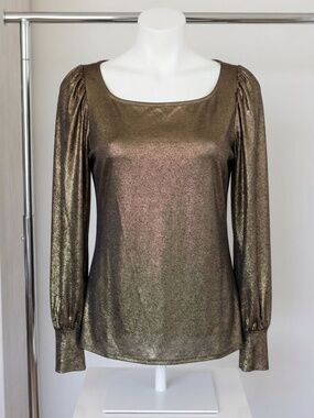 Karen Kane Metallic Gold Blouse